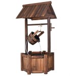 Fontaine a eau de puits a souhaits avec fonction cascade 585 x 51 x 117 cm marron Fontaine a eau de puits a souhaits avec fonction cascade 585 x 51 x 117 cm marron