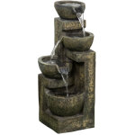 Fontaine de jardin fontaine avec d�bit r�glable sur 4 niveaux jeu d'eau cascade pour jardin et bassin ...