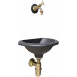 Fontaine murale olbia pour jardin potager avec robinet en laiton et siphon finition au choix : bruni