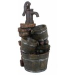 Fontaine ornementale de printemps en plein air cascade en bois seau en pierre aspect balcon pompe nuit ... Fontaine ornementale de printemps en plein air cascade en bois seau en pierre aspect balcon pompe nuit ...