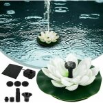 Fontaine solaire flottante d'ext�rieur avec n�nuphar, bain d'oiseaux, pompe solaire, 4 modes pour bassin ...