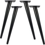 Lot de 4 pieds de table en m�tal de 20cm de longueur pour meubles modernes, commode, armoire, bureau, ...