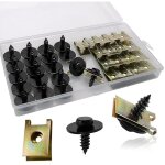 40 pices clip  vis et crou de kit, crous de fixation pour garde - boue de voiture, type u sous support ...