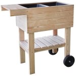 Cerland - desserte potagre en bois sur roues 81 x 43 x 80 cm prunella