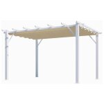 Pergola aluminium 12 m2 blanc - habrita - per 4030 we Pergola aluminium 12 m2 blanc - habrita - per 4030 we