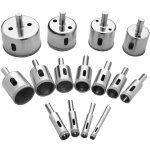 Foret de diamant, 15 pièces scie cloches outils set, scie diamantée pour verre / carrelage / céramique ... Foret de diamant, 15 pièces scie cloches outils set, scie diamantée pour verre / carrelage / céramique ...