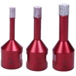 Forets diamant 3pcs 6mm / 8mm / 10mm bras sous vide trpans avec filetage m14 pour perage  sec en ...