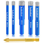 Foret diamant, foret gres cerame for�t carrelage, avec 5, 6, 8, 10, 12 mm, metal pour carrelage de 6mm, ...