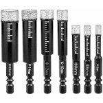 Foret diamant m�che carrelage, jeu de 7 forets carrelage bras�s avec tige hexagonale, scies cloches forage ...