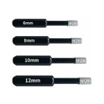 Forets diamant professionnels pour carrelage, cramique, verre et pierre - coffret de 4 mches diamantes ...