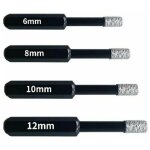 Forets diamant professionnels pour carrelage, c�ramique, verre et pierre - coffret de 4 m�ches diamant�es ...