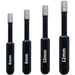 Forets diamants 4 pices, forets diamants, 6mm 8mm 10mm 12mm