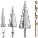 Foret etag�, foret fraise metal hss 4pcs 4 - 12 / 20 / 32mm meche etage perceuse acier fraise forage ...