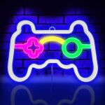 Forme de manette de jeu � led, signs n�on aliment�s par batterie ou usb, pour d�coration murale de salle ...