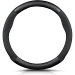 Forme ronde fibre de carbone pu cuir couvre volant, 38cm antid�rapant couvre volant, voiture respirant ...