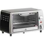 Four posable �lectrique 10l temp�rature et minuteur r�glables grille et plaque de cuisson incluses