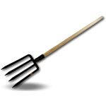 Fourche � b�che 4 dents larges manche de 120 cm en bois t�te en acier forg� - quantit� x 1 - fourche ...