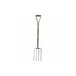 Outils et nature - fourche � b�cher en inox et fr�ne vieilli grand mod�le