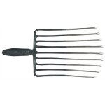 Fourche � cailloux 9, longueur des dents 330 mm avec douille � ressort, sans manche acier, laqu�e rouge ...