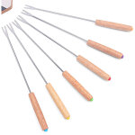 Fourchettes � fondue en bois clair 6 pcs eva