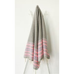 Fouta 100x200 gris, argent, rose, bleu - 100% coton - franges Fouta 100x200 gris, argent, rose, bleu - 100% coton - franges