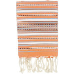 La maison d'amelie - fouta 100x200 orange , bleu, noir, blanc - 100% coton - franges