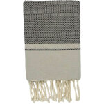 La maison d'amelie - fouta 100x200 cm pik pik lin et marron - 100% coton - franges