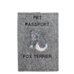 Fox terrier - protge passeport pour chien, protge document, cadeau voyage de art - dog