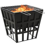 Foyer et barbecue 2 en 1 34x34x48 cm acier vidaxl