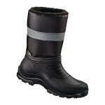 Fp - botte d'hiver sans fermeture skagen taille 43 noir pvc / nylon avec bandes r�fl�chissantes
