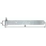 Fp - gah alberts paumelle de volet l. 40mm l. 400x40mm s. 4mm d. 13mm va rd - 313838