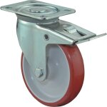 Fp - rouleau de renvoi d. de la roue 200 mm cap. charge 300 kg avec blocage total polyur�thane 135x110mm ...