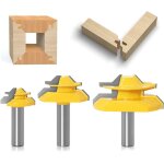 Fraises d'angle � 45 degr�s (lot de 3) - 3 fraises d'angle � 45 degr�s avec 8 poign�es - kit d'outils ...