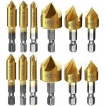 Fraise chanfreiner metal 12 pcs queue hexagonale poinon de centrage automatique forets chanfreiner, 6mm ...