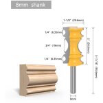 Fraise  dfoncer avec tige de 8 mm pour moulures architecturales et travaux manuels
