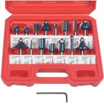 Fraises defonceuse 6. 35mm, coffret de 15 fraises tige de 6. 35mm 1 / 4 , coupe - outils pour travail ...