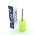 Fraise � plusieurs dents en carbure monobloc 1, 8 x 3, 175 x 38 mm 45 hrc