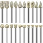 Fraise diamant, lot de 20 fraises diamantées tige 1 / 8 compatible avec dremel pour sculpture, bricolage, ... Fraise diamant, lot de 20 fraises diamantées tige 1 / 8 compatible avec dremel pour sculpture, bricolage, ...