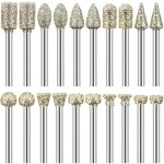 Fraise diamant, lot de 20 fraises diamant�es tige 1 / 8  compatible avec dremel pour sculpture gravure ...