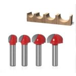 Fraise � fond rond bois, 4pcs router bits 8mm tige 16 / 22 / 25 / 32mm fraise � gorges carbure queue ...