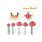Parkside - fraise  fond rond bois, 5 pcs router bits 8mm tige fraise  gorges carbure queue fraise  ...
