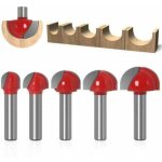 Fraise � fond rond bois, 5pcs router bits 8mm tige 12 / 16 / 19 / 22 / 25. 4mm fraise � gorges carbure ...
