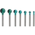 Fraise  fond rond bois, 7pcs 6 mm tige 6 / 8 / 10 / 12 / 14 / 16 / 19 mm routeur core box bits, fraise ...