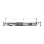 Fraise � rainurer longue, type n, en acier � coupe rapide � 8% de cobalt, sans rev�tement, � d1 - e8 ...