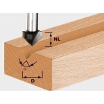 Fraise � rainurer en v hs tige 8 mm hs s8 d11 / 9, 5 / 60� - 490997 - festool