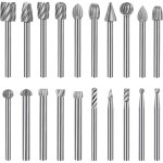 Fraises rotatives 20 pi�ces, forets rotatifs en acier rapide, compatibles avec dremel, diam�tre de tige ...