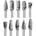 Fraises sur tige en carbure de tungst�ne � double coupe, 10 pi�ces kit de fraises rotatives de 1 / 8? ...