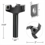 Fraise � surfacer 12 mm tige 60 mm diam�tre de coupe avec 3 inserts fraise a bois defonceuse fraise a ...