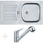Franke - colonnes - kit de cuisine n49, vier en inox etn 614 6 / 4' nova + robinet fc 9547, chrome 101. ...