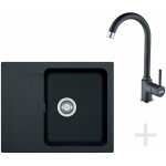 Franke - colonnes - kit de cuisine t29, vier en tectonite oid 611 - 62, noir + robinet fp 9900, noir ...